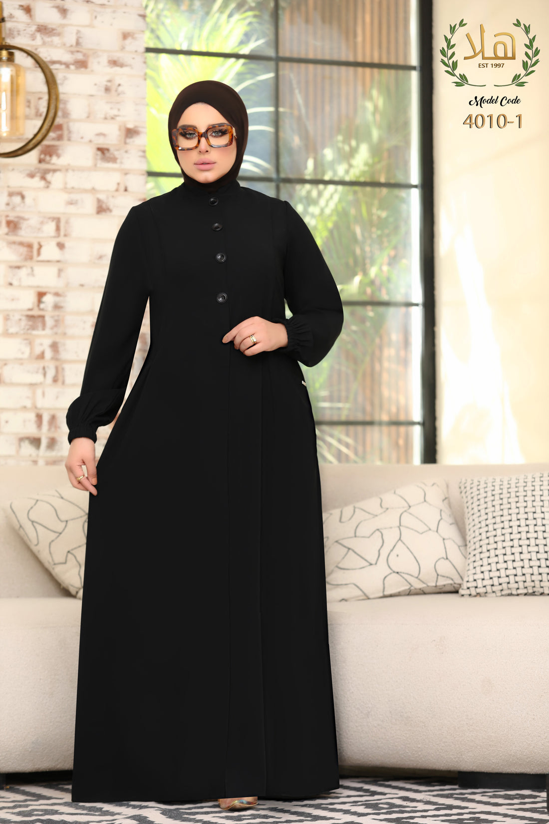 Black cotton abaya