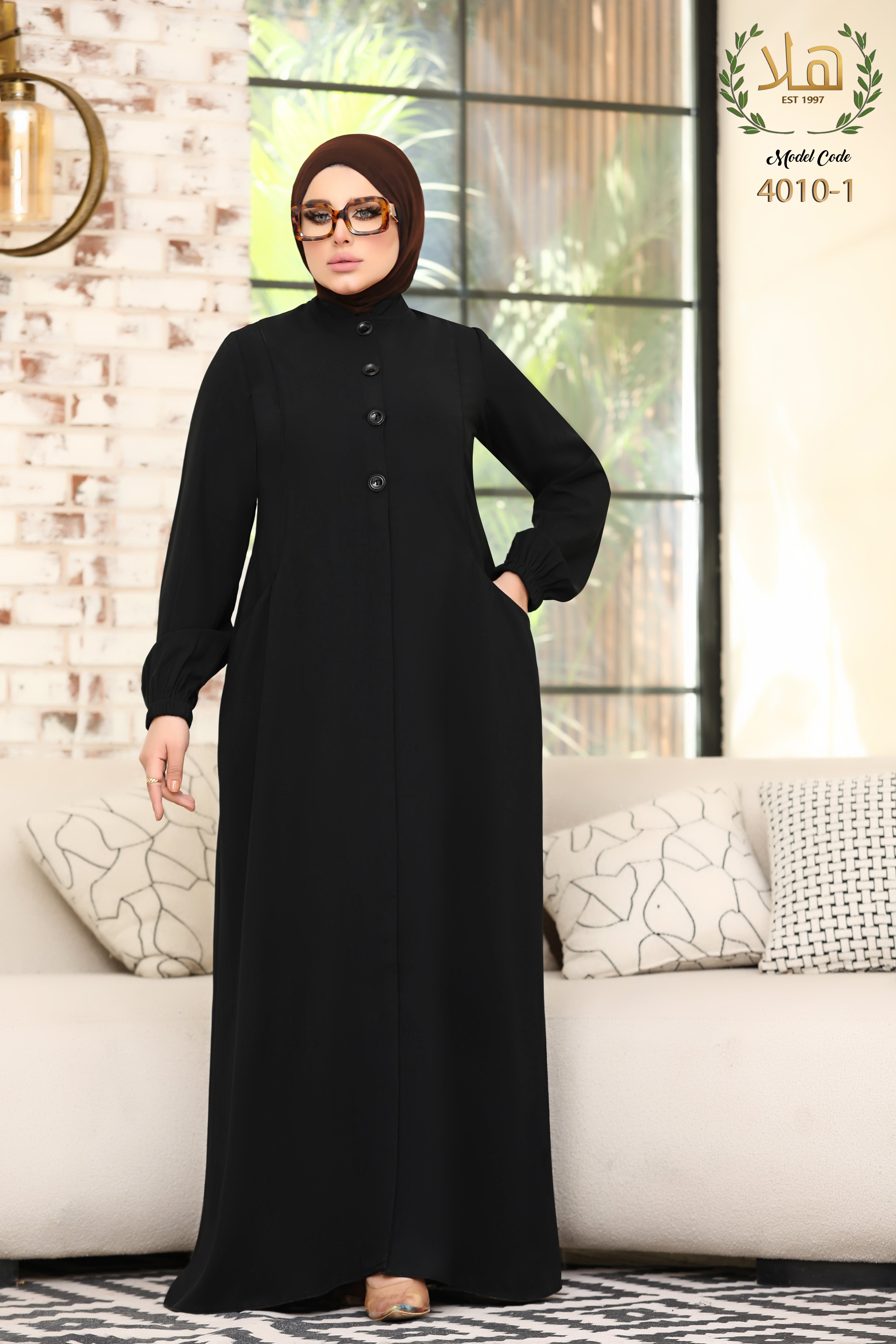 Black cotton abaya