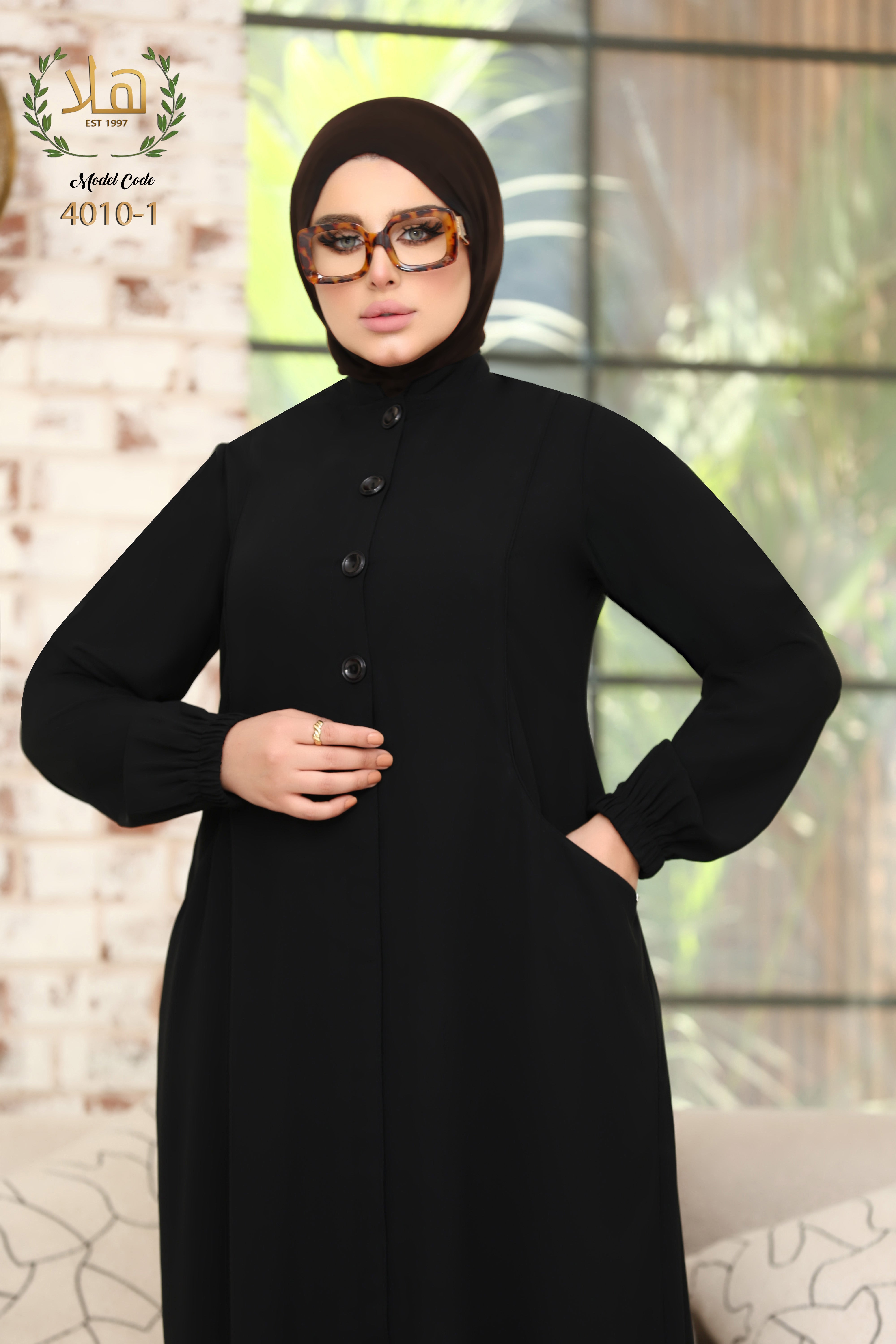 Black cotton abaya