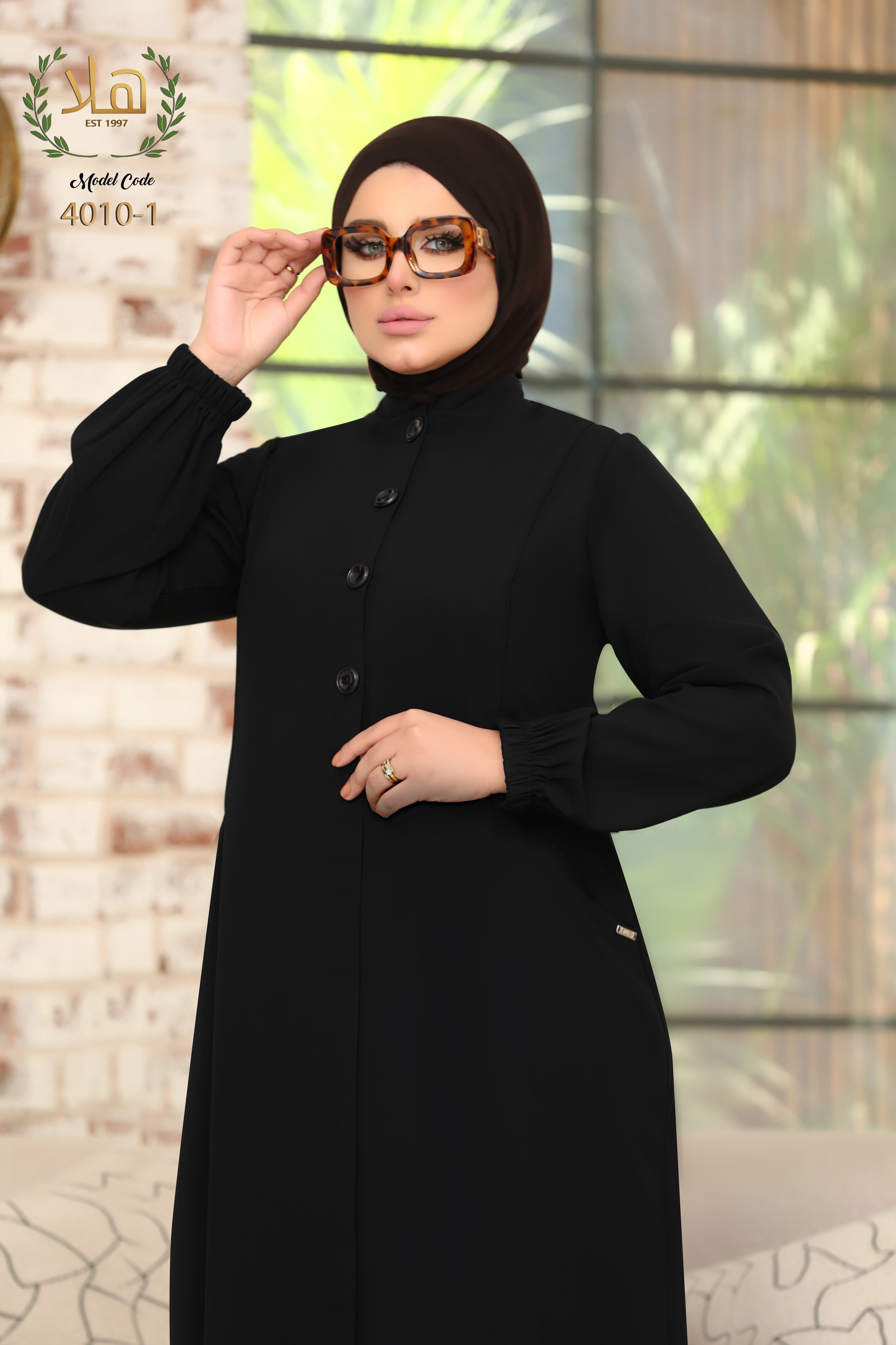 Black cotton abaya