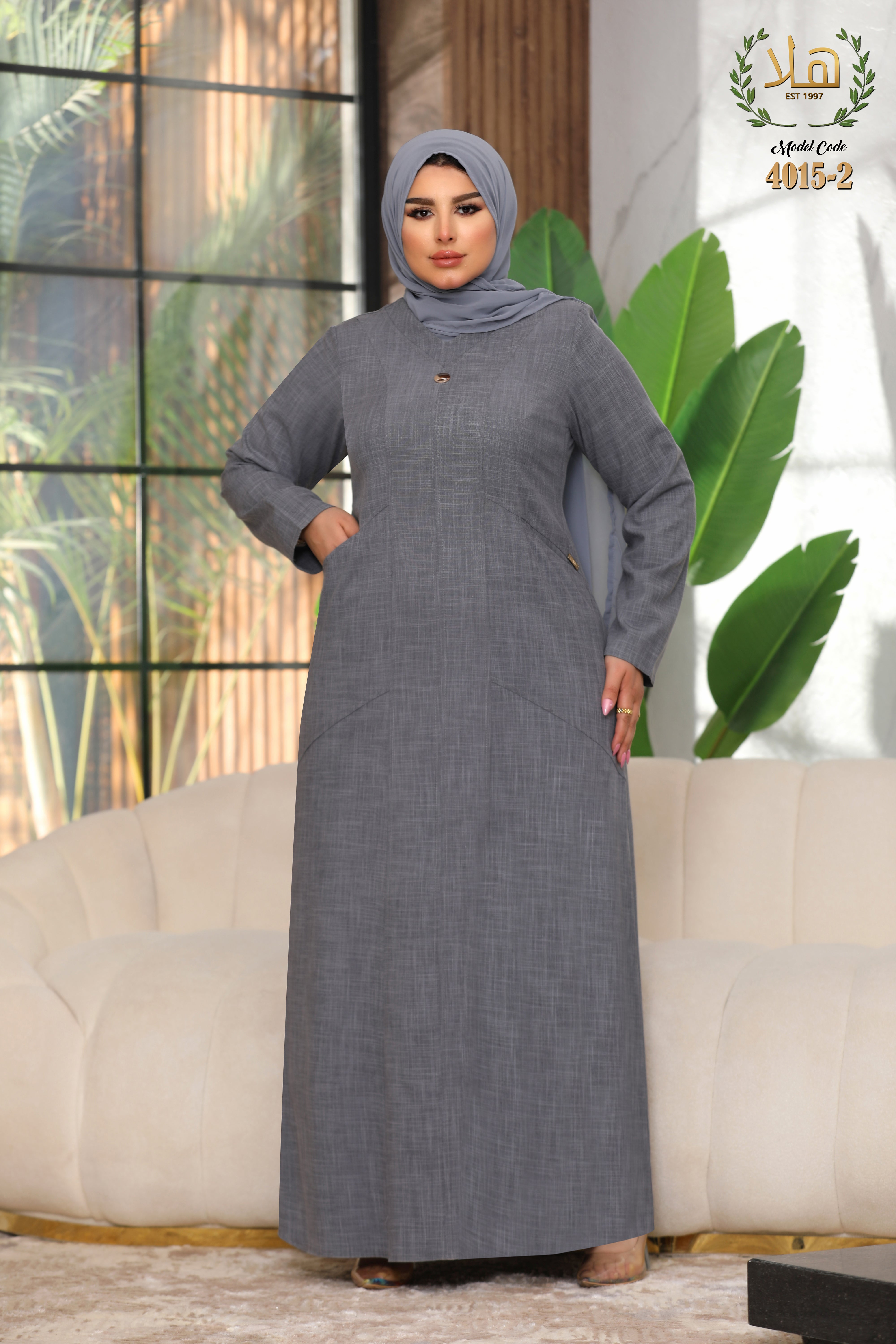 عباية صدر سبعه رمادى