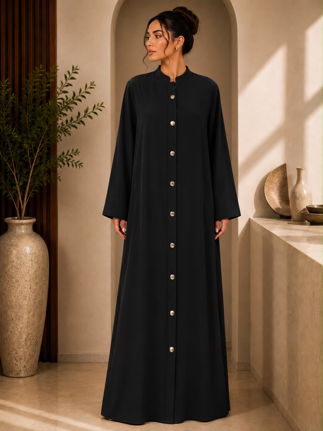 عباية مزوي رمادى داكن